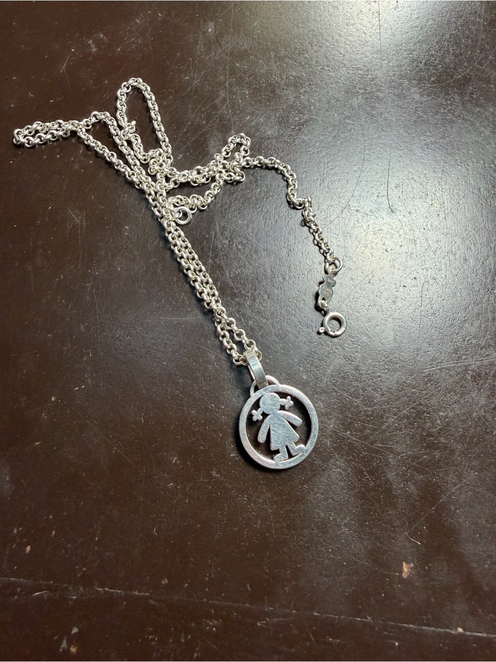 Tous Silver Girl Silhouette Pendant Necklace - Sterling Silver